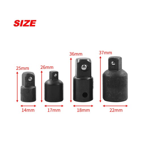 1Set 3/8" to 1/4" 1/2 Inch Drive Socket Adapter Reducer Ratchet Air Impact Set - Picture 9 of 11