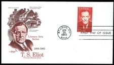 US 2239 T.S. Eliot 22c FDC Sep 26, 1986 St Louis MO - Artmaster Cachet F2239-2