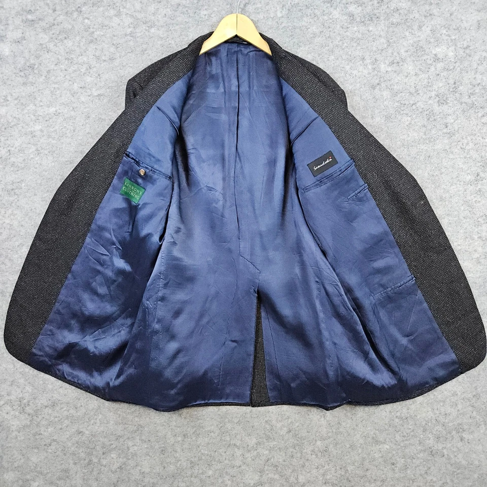 Blazer Samuelsohn masculino de tweed cinza tamanho 44L/T lã de cordeiro/cashmere mistura Kannon's - Imagem 3 de 4