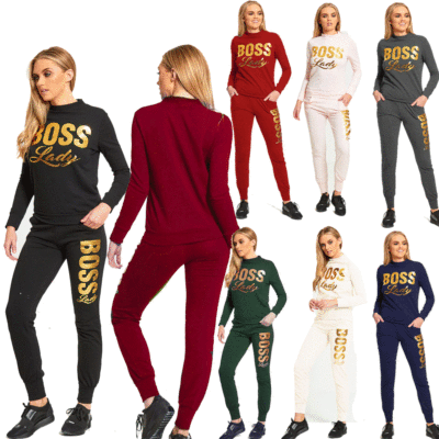 Divadames WOMENS PLUS SIZE STRIPE BOSS LADY CUSTOMIZED TRACKSUIT BOSSLADY