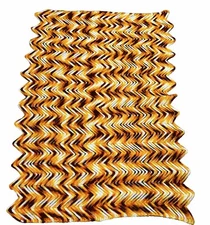 Vintage Zig Zag Chevron Crochet Afghan Lap Blanket Multi-Color  54" x 37”
