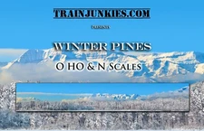 TrainJunkies Winter Pines Model Railroad Backdrop