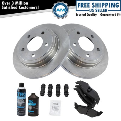 Semi Metallic Brake Pad & Rotor Rear Kit w/Fluids for Chrysler Dodge Eagle