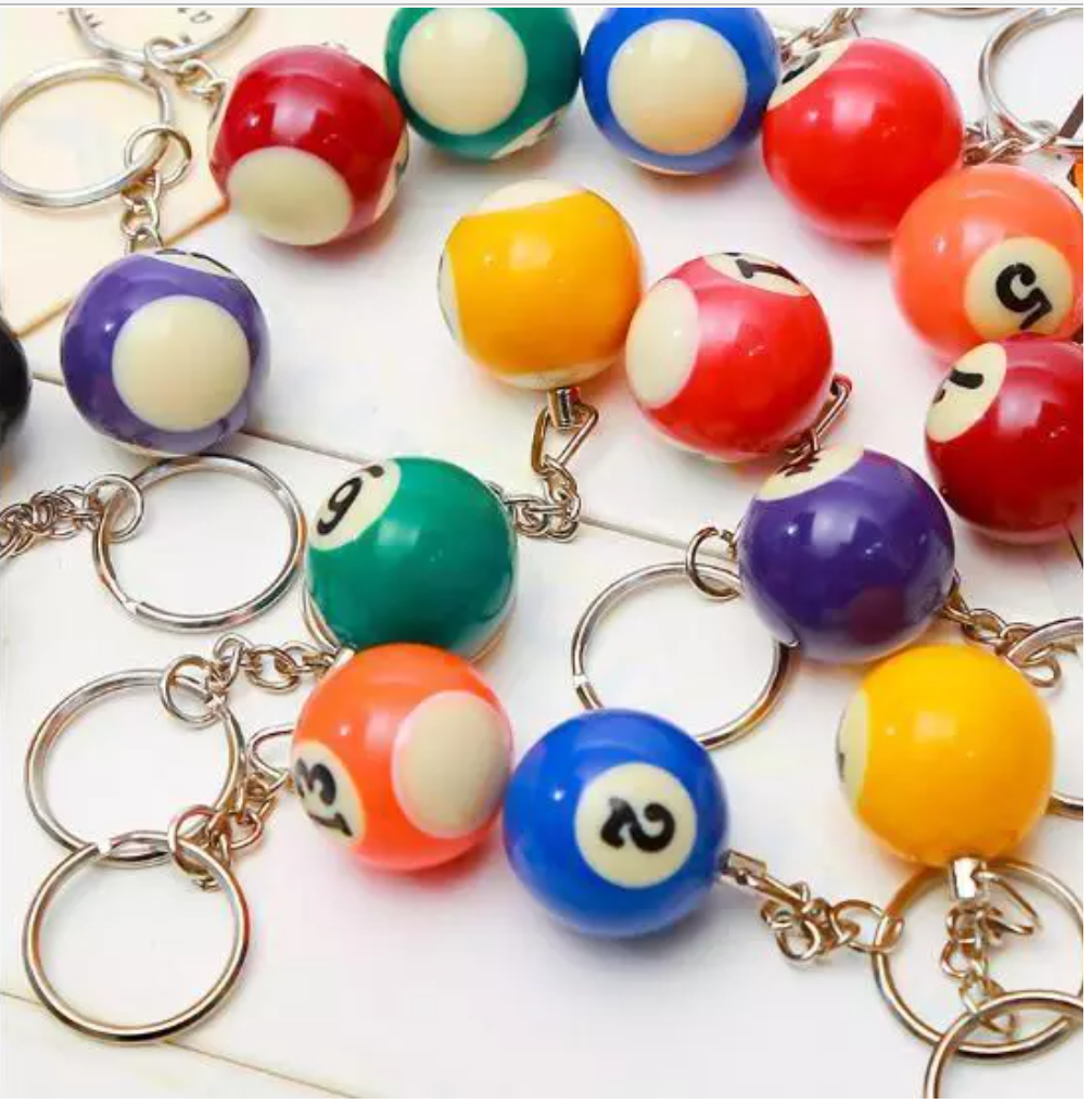 HONITANO – 9 Porte-clés Billard – Boules De Billard Décoratives Pour Vos Clés, Sacs Et Cadeaux