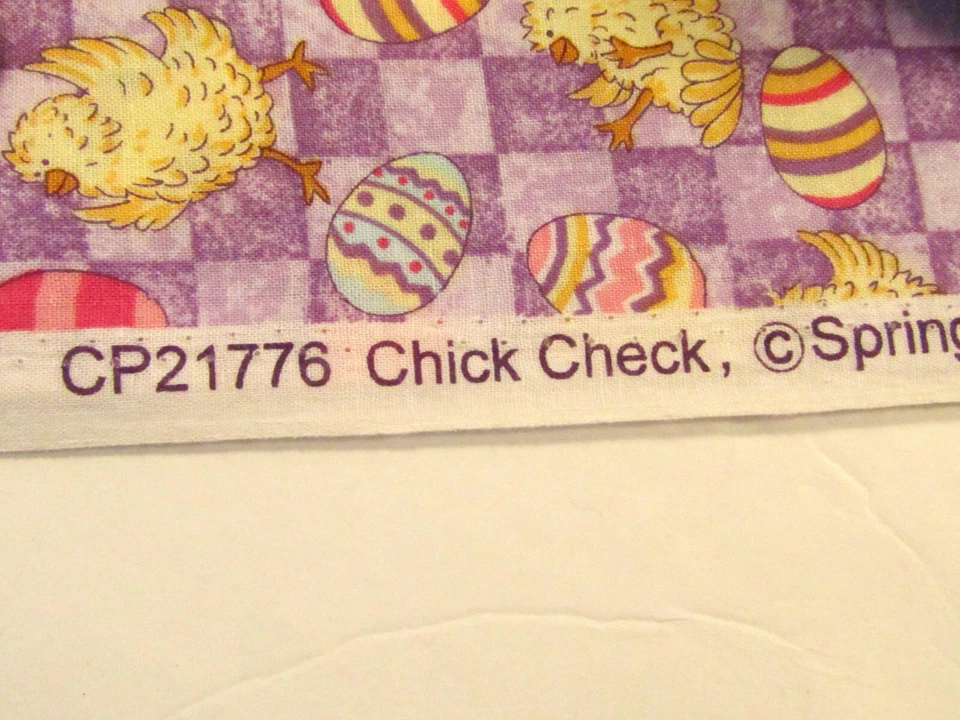 Easter Fabric Chick Check Mini Print Springs Creative CP21776 - 3 Cuts Washed - Image 2 of 4