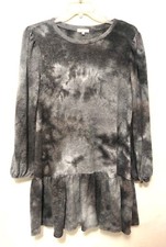 Ultra Flirt Shirt Dress Gray Tie Dye w/ Ruffle Hem 1X Women’s Ladies Boho