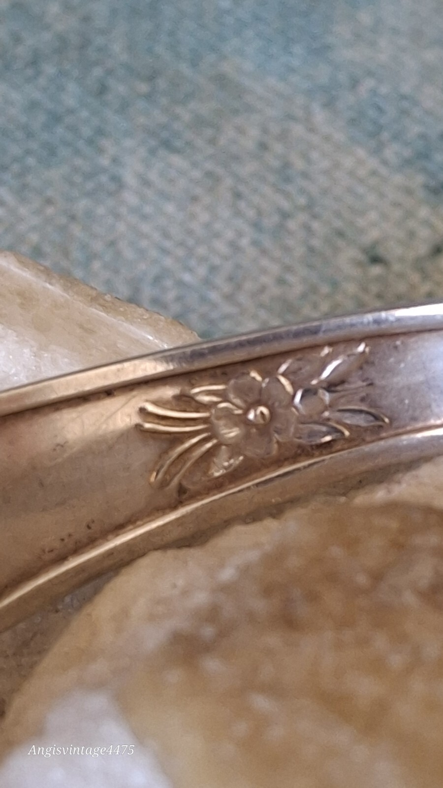 Sterling Silver Spoon End Bracelet Bangle Attache… - image 6