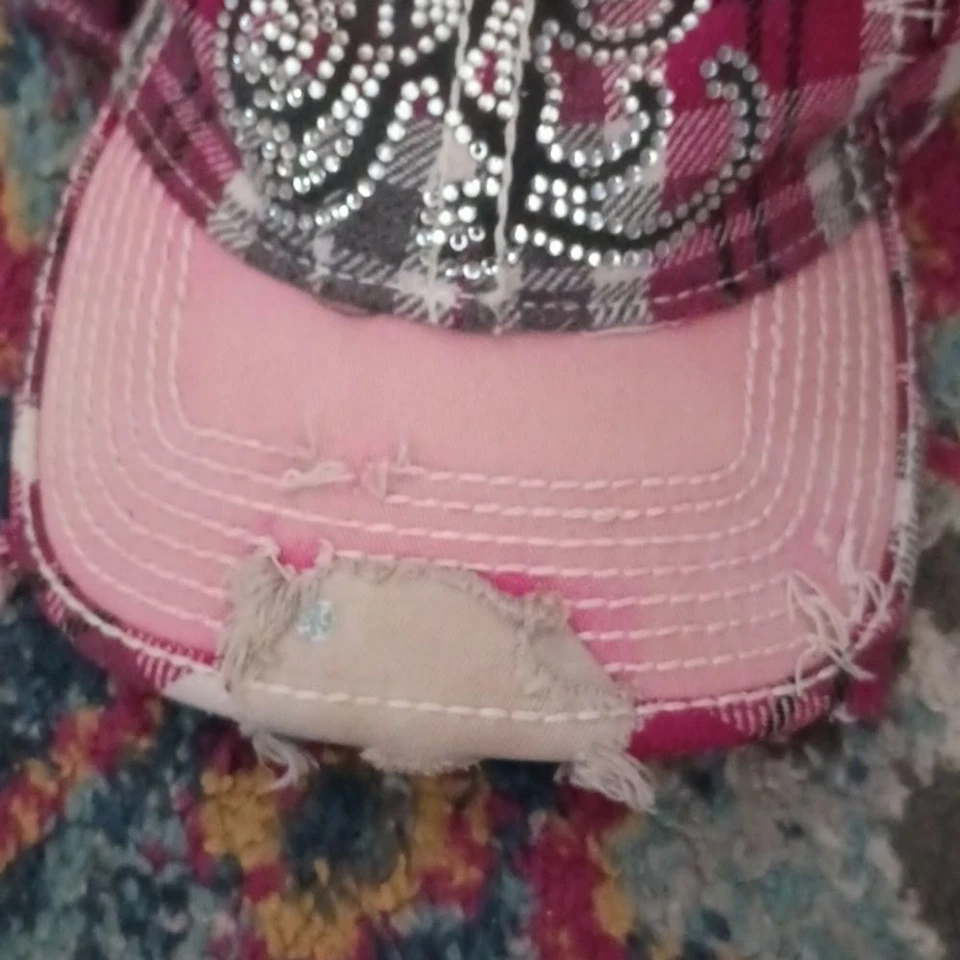 Бейсболка True Religion состаренная розовая серая фланелевая с драгоценными камнями бейсболка SnapbackvY2K - Изображение 3 из 4