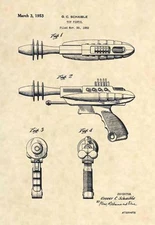Pyrotomic Disintegrator Ray Gun Patent Art Print- Vintage Antique Toy Space -454