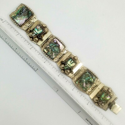 アクセサリー Mexican silver bracelet vintage Taxco Hector Aguilar Aztec Panel Bracelet | Vintage Sterling