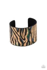 Paparazzi Bracelet - Show your true Stripes- Brown and Black-  Zebra Print Cuff