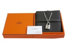 Authentique cadenas collier HERMES en argent sterling #764
