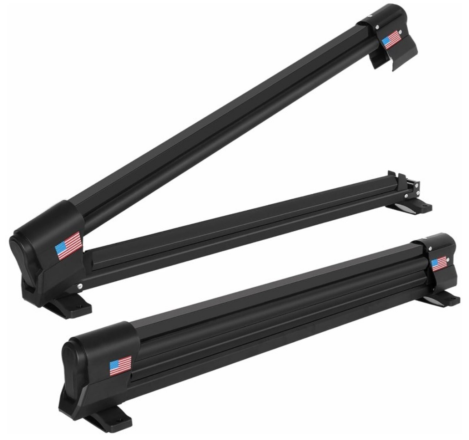 OUTPRIZE Ski Rack for Roof Rack, Extended Version Aluminum Snowboard Rack wit...