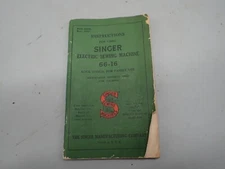 Vintage Original 1951 SINGER Model 66-16 Instruction MANUAL Lock Stitch #1