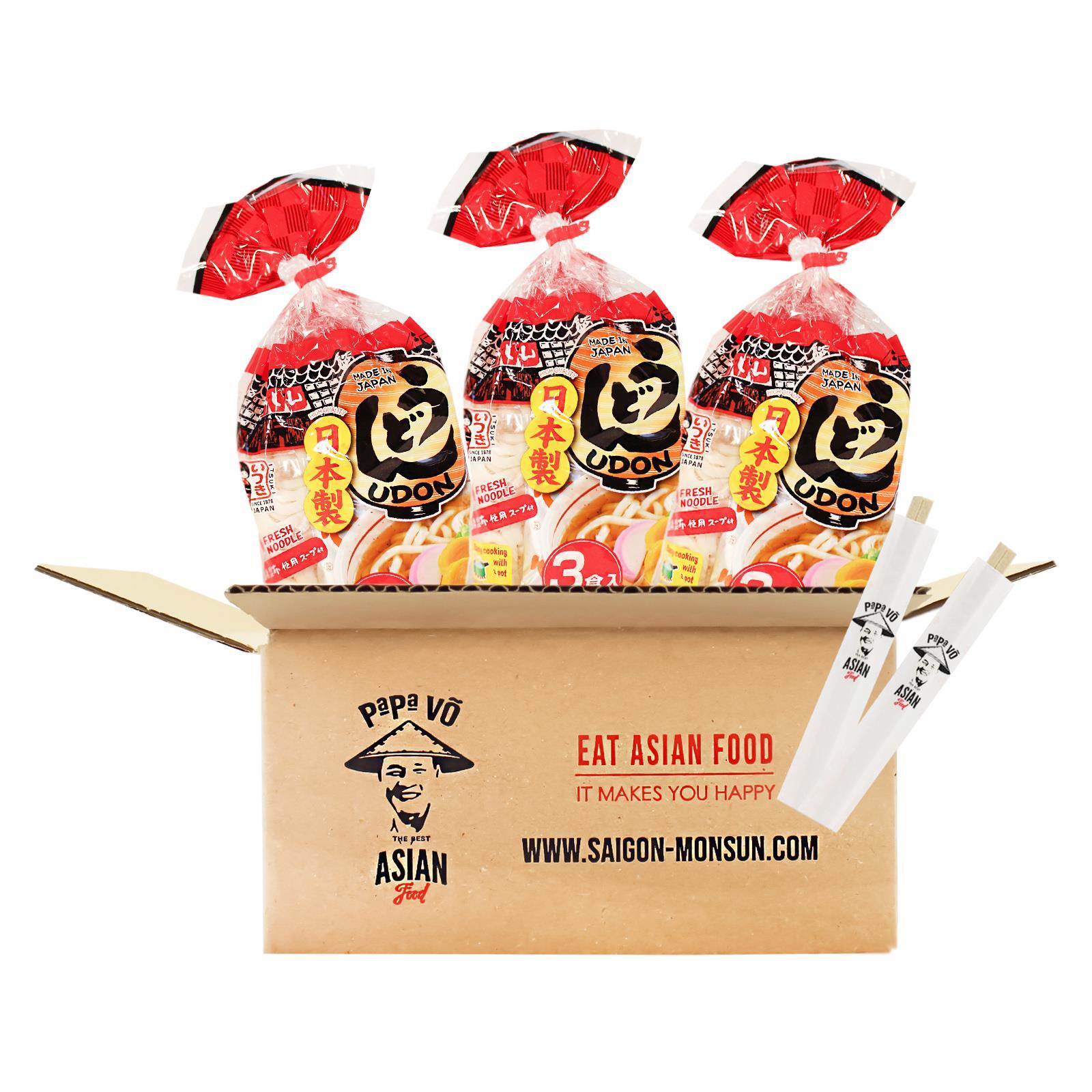 Itsuki Udon Nudeln mit Gewürz 3x627g (3P.) Udong Nudeln Udonnudeln Udon Noodle