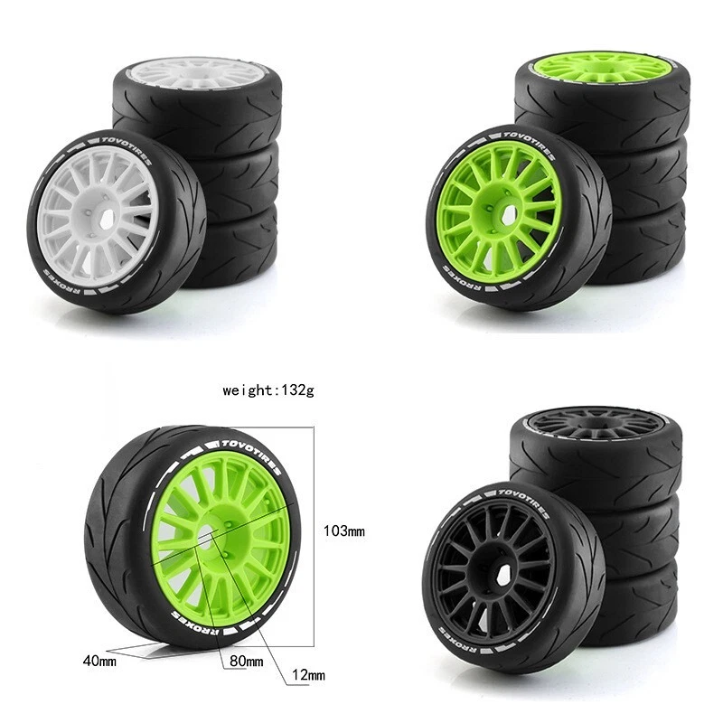 Offroad-Reifen 113x45mm für 1/10 Traxxas Slash/Leimeng 4er Nylon-Felgen - Bild 2 von 4