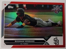Rosman Verdugo 2023 Topps Pro Debut /5 Red Parallel #44 San Diego Padres