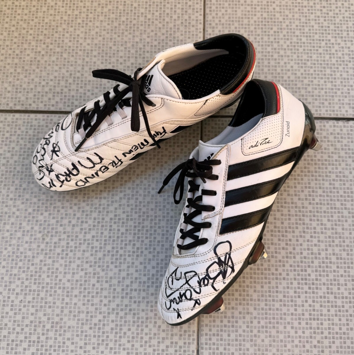 AntonFerdinandサイン入りCap '13年トルコBURSASPOR Sample Adidas Match Worn Collin Benjamin AdiPure III TRX SG Boots