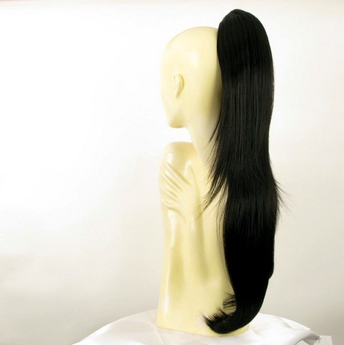 Cola de caballo postizo longo 70 cm marrón oscuro castaño 5/2 - Imagen 2 de 6