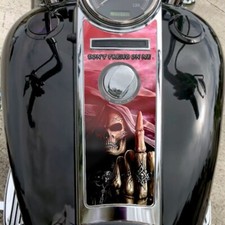 Skull Reaper Middle Finger Dash Insert Fits Harley Road King Dash Console 8