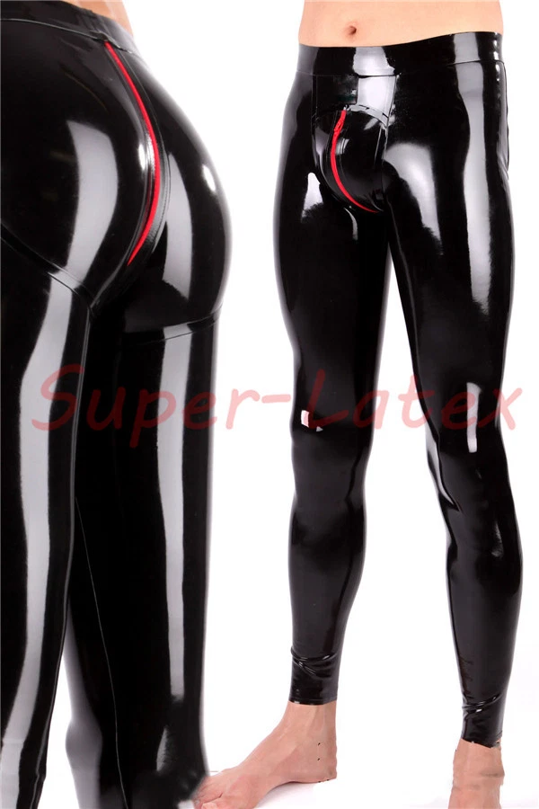 Latex Trousers Men Rubber Leggings 3D Cut Crotch Zip
Opens in a new window or tab
