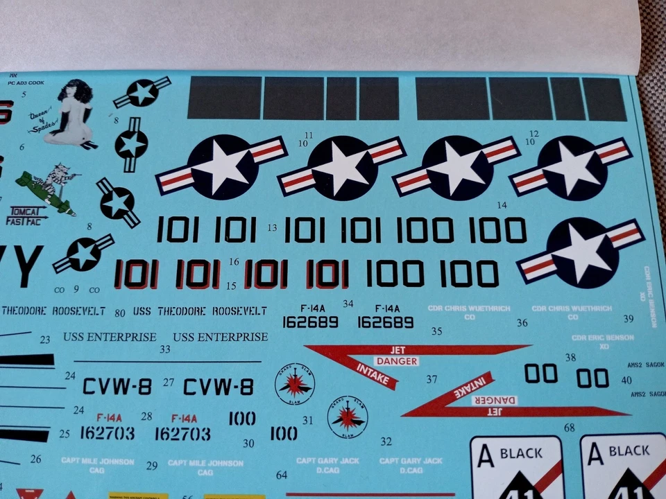 UpRise Decals UR48286 - DECAL F-14A Tomcat VF-41 Black Aces Pt.1  1/48 - Image 4 of 4