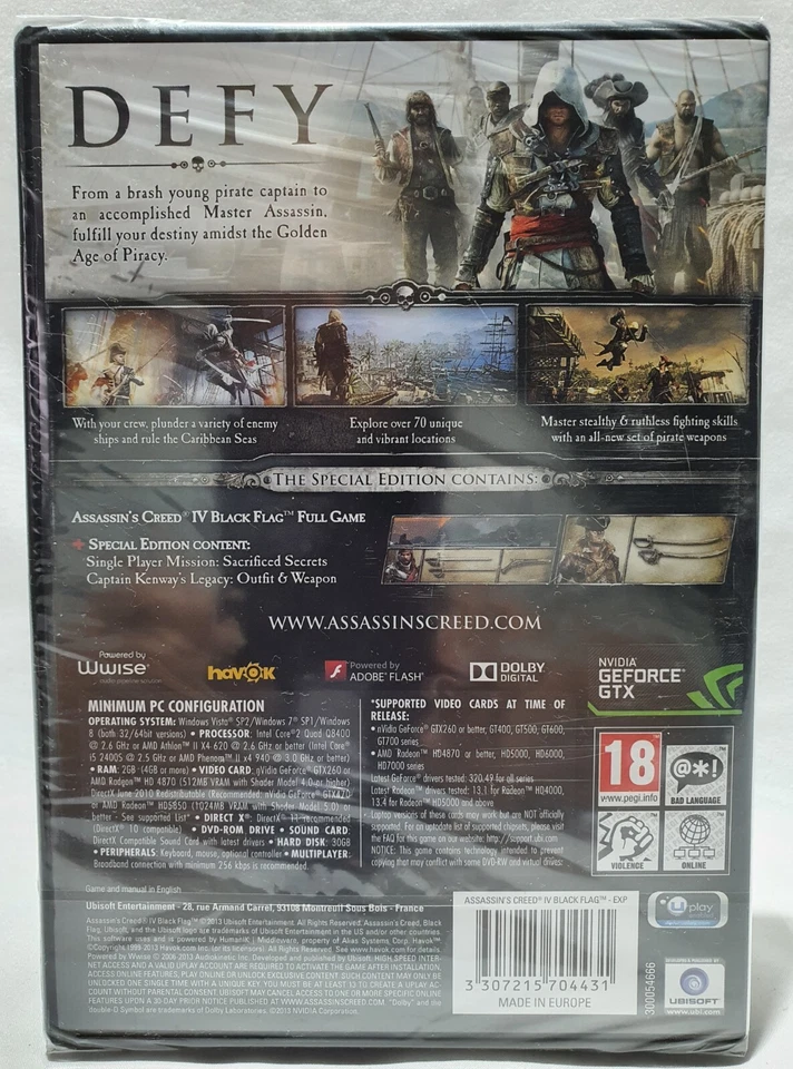 Assassin's Creed IV Black Flag Special Day One Edition PC DVD-ROM NEW Sealed - Image 2 of 4