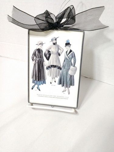 Women's Fashion Plate Advertisement Reproduction Art Picture Framed Wall Hanging