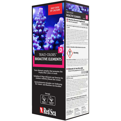 Red Sea Trace Colors D Bioactive Elements Supplement 500mL for Blue Purple Coral