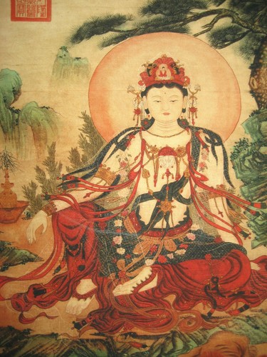 Chinese Old Antique painting scroll about Guan Yin On Rice paper By Qiu Ying仇英 - Picture 4 of 9