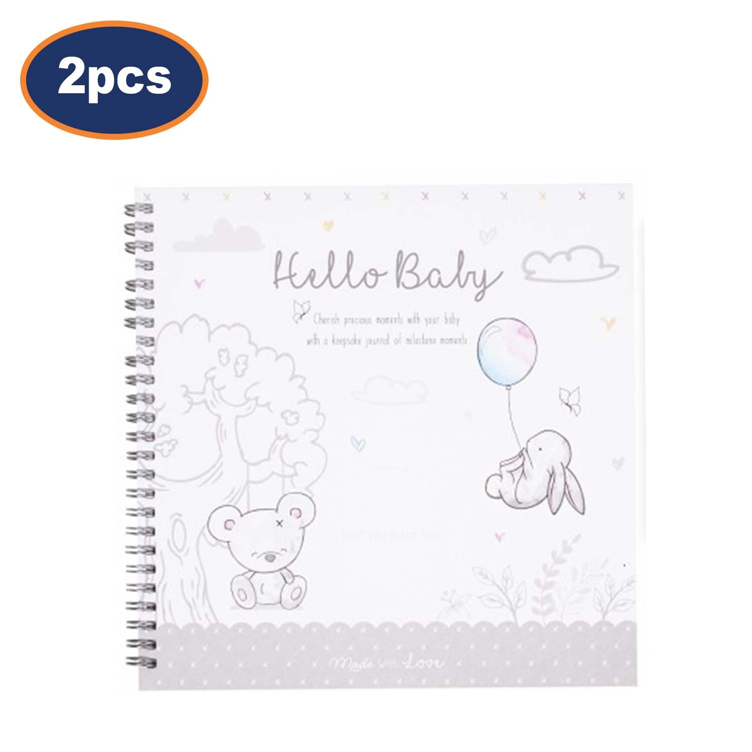 Baby Record Book Baby Keepsake Journal Milestone Memory Book Diary Unisex 2pcs
