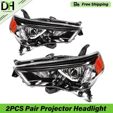 Black Amber 2pcs/Pair Projector Headlight Headlamp For 2014-2020 Toyota 4Runner