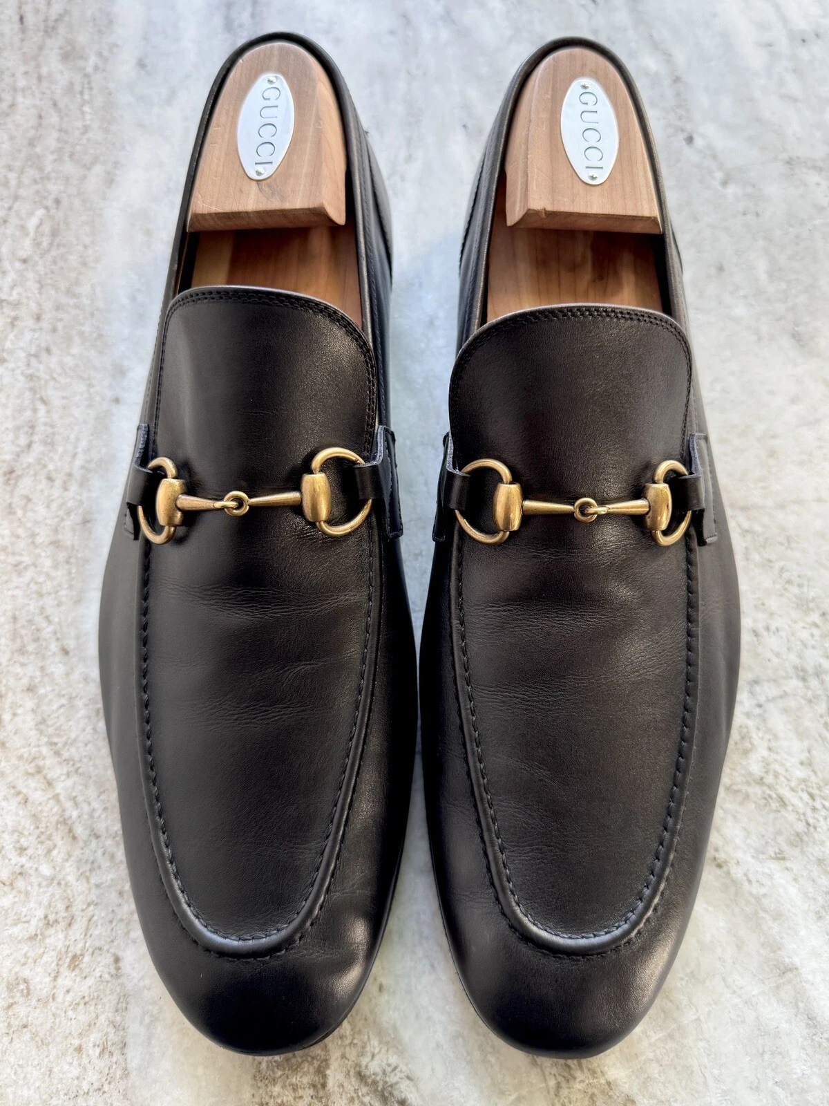 Mocassin GUCCI Jordaan Horsebit en cuir noir marine 11/11,5 US 1953