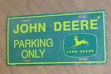 Metal John Deere Parking only  License Plate New In Wrapper