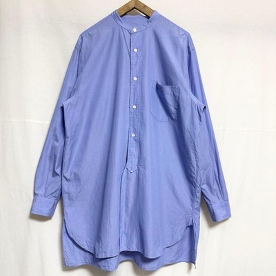 COMOLI Classic Band Collar Button Up Shirt Sax Blue Size 2 Medium M