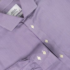 Charles Tyrwhitt Shirt Mens 17 35 Purple Gingham Non Iron 100 Cotton Dress