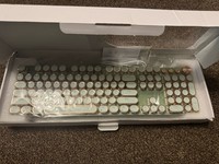 Typewriter Style Mechanical Gaming Keyboard, LED Backlit Media Control Key-Wired