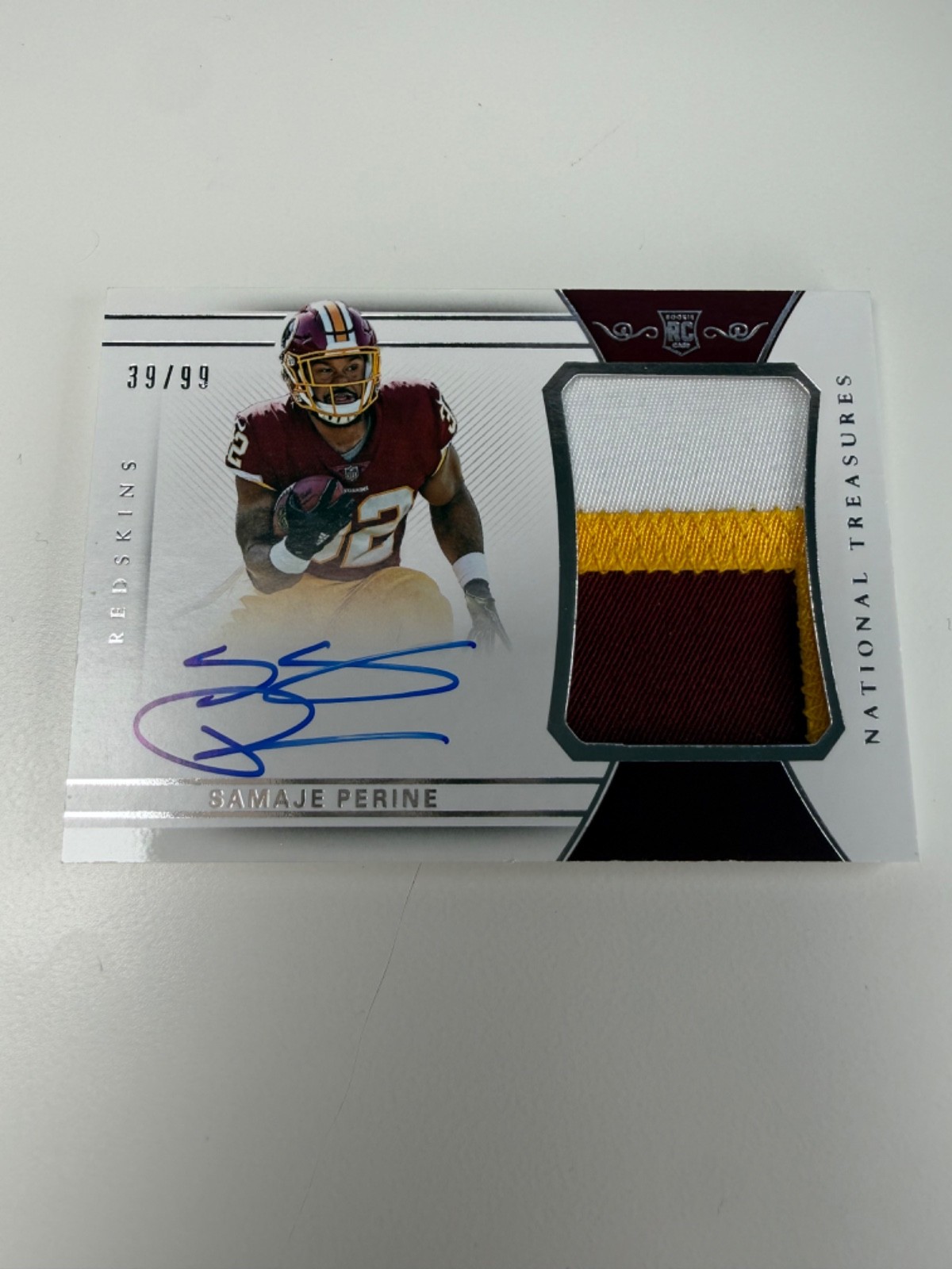 2017 National Treasures Samaje Perine True Rookie Patch Auto /99 #178