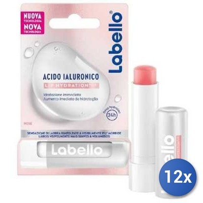 Labello 12er Set Lippenbalsam Mit Hyaluron-Säure Rose' 88071 MPN 4006000012797