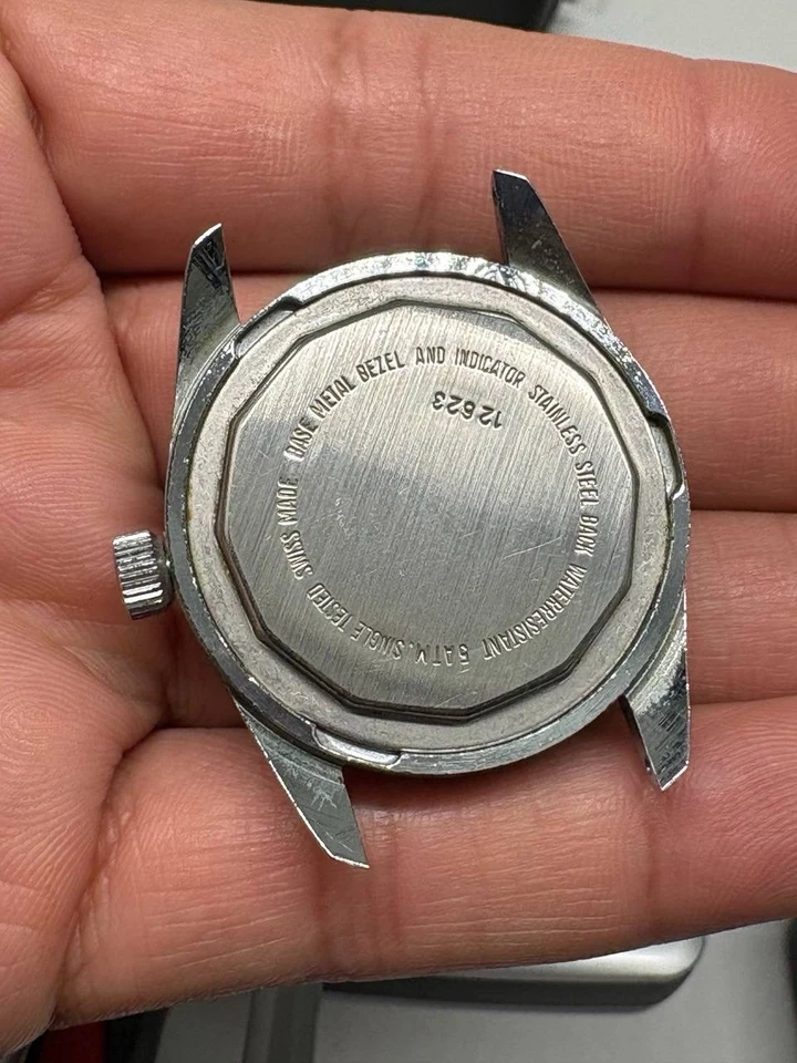 Reloj pulsera mecánico suizo vintage Lucerna 12623 buceo esqueletizado para hombre Foto 4 de 4