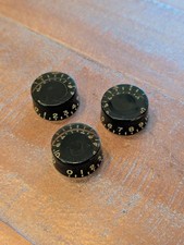 Gibson Speed Knobs Qty 3 Vintage 1970s Black All Same Patina