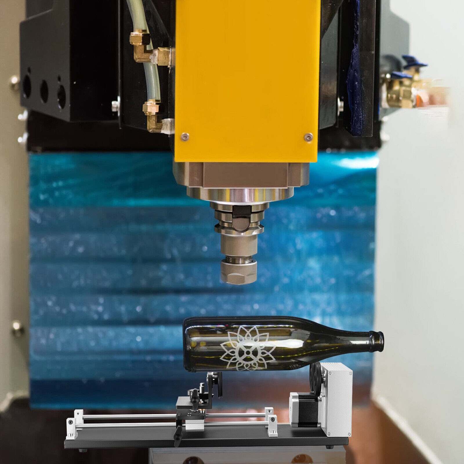 Monport 4-Wheel Rotary Axis Attachment for 60W 80W 100W 130W CO2 Laser Engraver