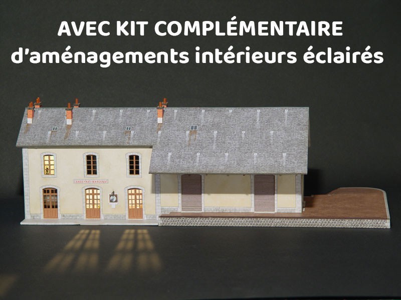 Maquette gare Condat-Saint-Amandin pour décor de réseau ferroviaire HO