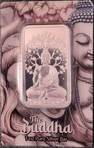 2025 Pamp Suisse 999 Silver The Buddha 1 oz Silver Bar in Assay Card W/ Sleeve