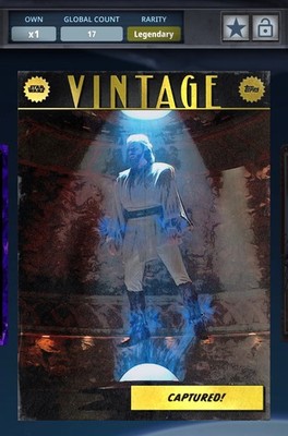 Topps Star Wars Card Trader VINTAGE BLACK Obi-Wan Kenobi LEGENDARY 25cc Digital