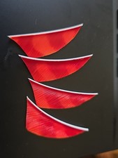 Trueflight Shield Cut Feathers Barred Red  Orange 2 Inch Right Wing 50 Pack