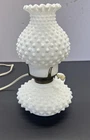 Vintage Fenton Hobnail Milk Glass Courting Lamp 1965 -1972 Converted to Electric