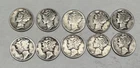 Lot # 1163 - 1.00 Face Value Mercury Dimes - 90% Silver - Unknown Grade