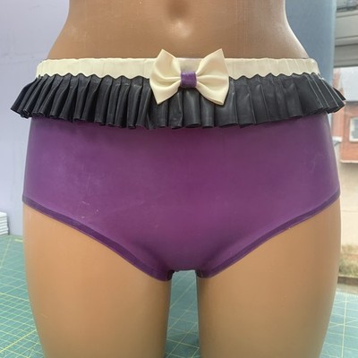 Clearance sale Latex Rubber frilly fetish wear lingerie briefs size 10 rrp £111