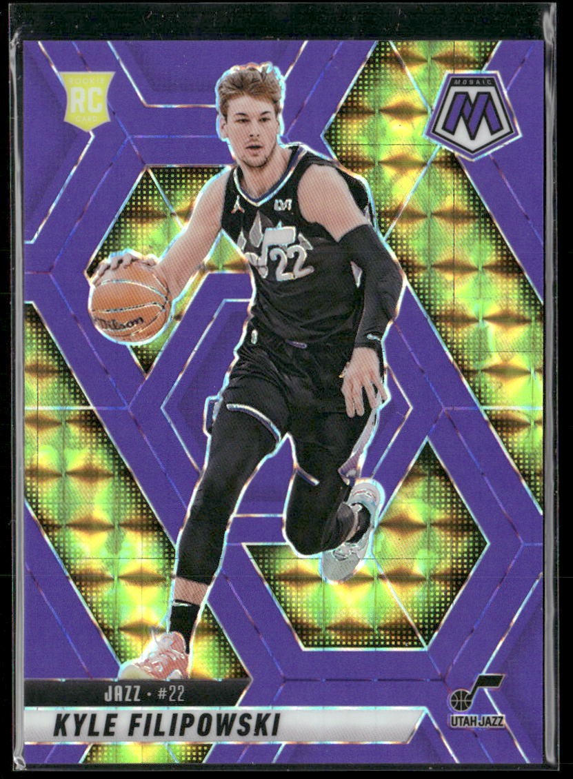 2024-25 Panini Mosaic #231 Kyle Filipowski Purple Fluorescent Mosaic #/249